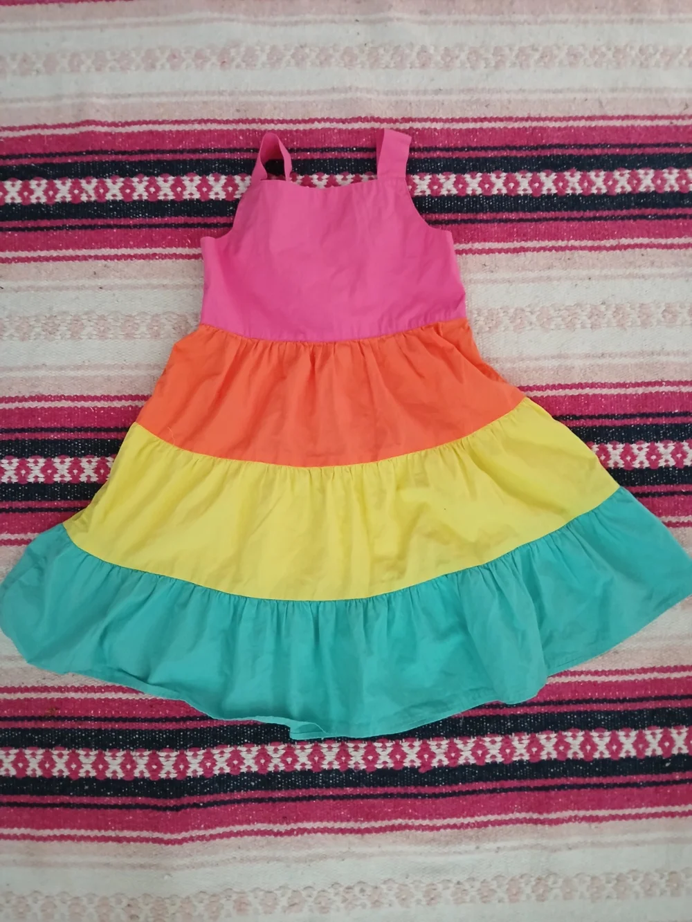 Gymboree Girls Rainbow Tiered Dress - Festive Fruit -7 Girls